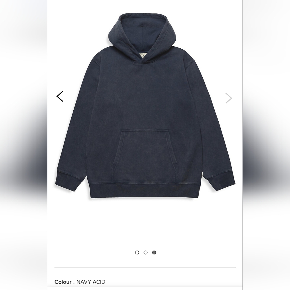 NWT TAIKAN Heavyweight Fleece Custom Pullover Hoodie Navy Acid